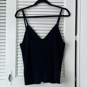 GAP Ribbed Knit Sweater Camisole Tank Top in Black Sz XL